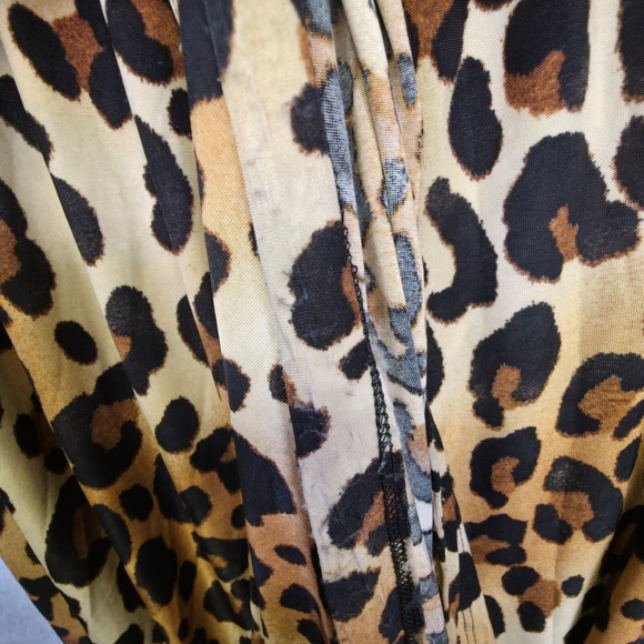 Zealous Dress Womens L Maxi Babydoll Animal Print Mob Wife Leopard Baddie Y2K - Picture 6 of 16